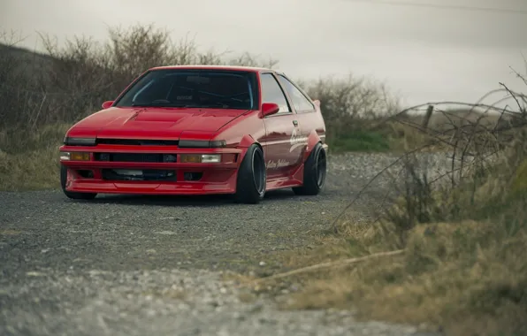 Picture Red, Red, Toyota, AE86, Toyota, Corolla, Corolla