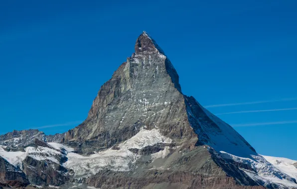 Picture the sky, snow, mountain, Switzerland, Alps, Matterhorn