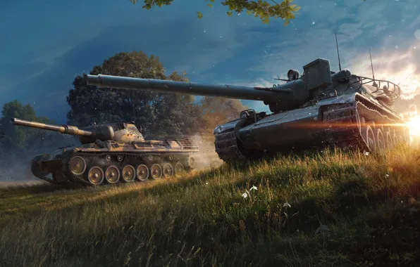 Picture sunset, tank, Game, World of tanks, World of Tanks, Wargaming.net, Lesta Games, lesta