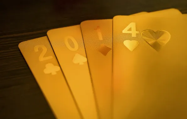 Card, gold, the game, New year, poker, luxury, 2014