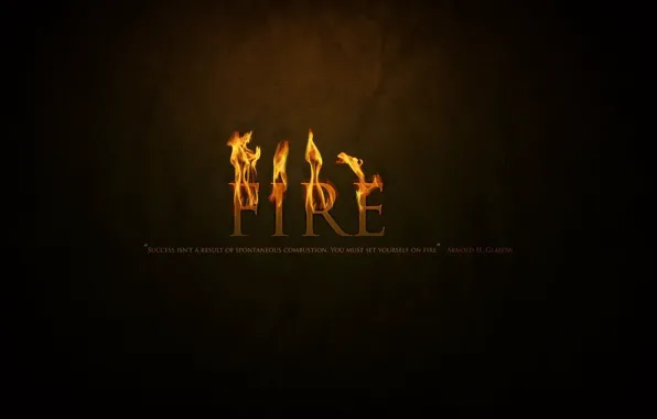 Fire, the inscription, black background