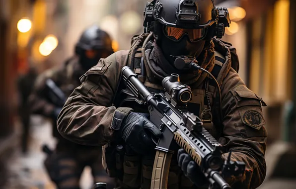 Glasses, Soldiers, Machine, Men, Digital art, Helmet, AI art, The Art of Artificial Intelligence