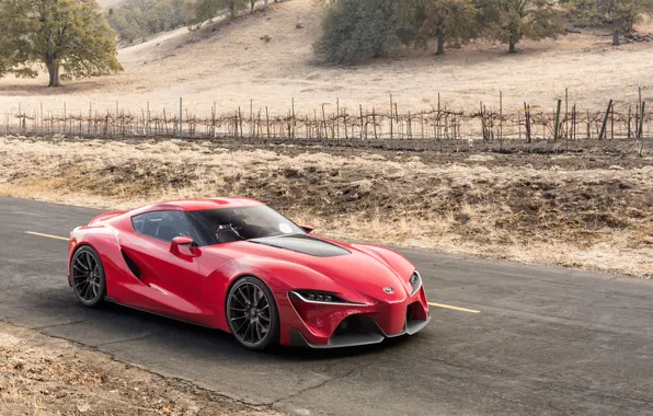 Picture auto, Concept, red, the concept, Toyota, beauty, Toyota, FT-1