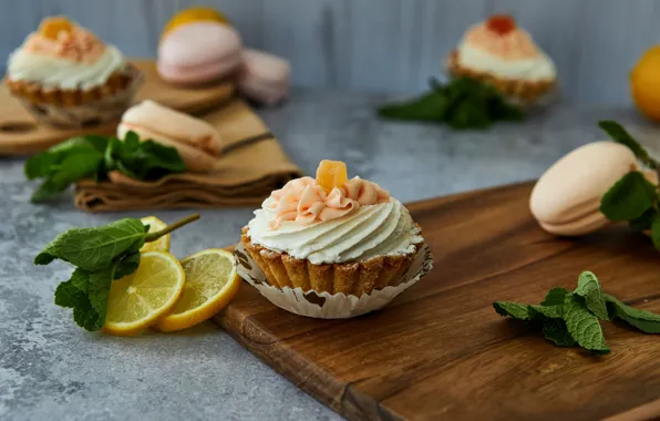 Picture cake, cream, dessert, tartlets