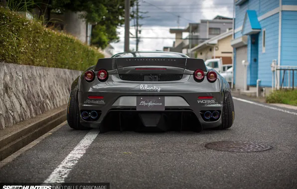 Street, Japan, Ferrari, rear view, Liberty Walk, LBW’s F430