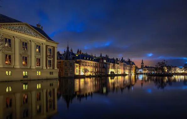Lights, the evening, Netherlands, Holland, The Hague