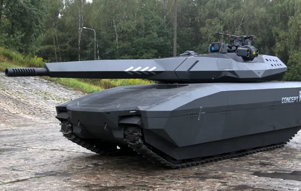 Concept, Poland, tank, vegetation, futuristic, cannon, stealth, BAE Systems