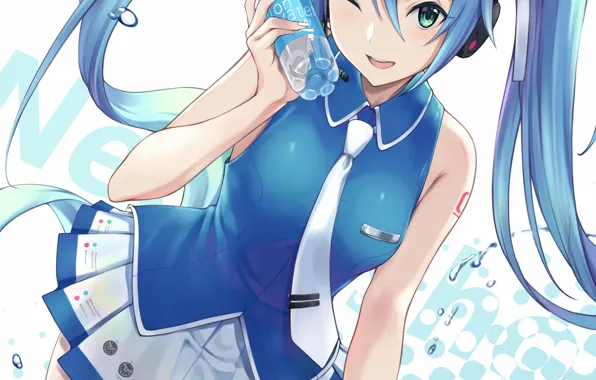 Girl, sexy, Hatsune Miku, Vocaloid, green eyes, long hair, anime, water