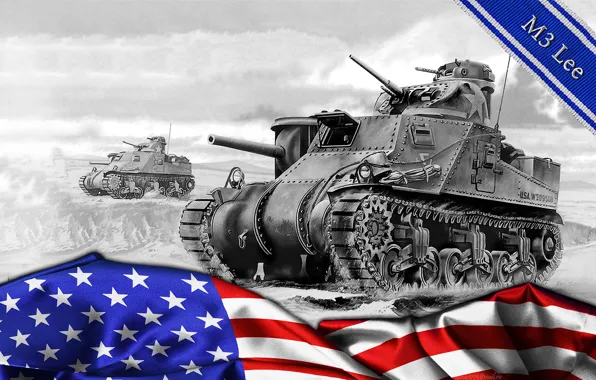 Picture art, tank, USA, USA, tanks, WoT, World of Tanks, M3 Lee