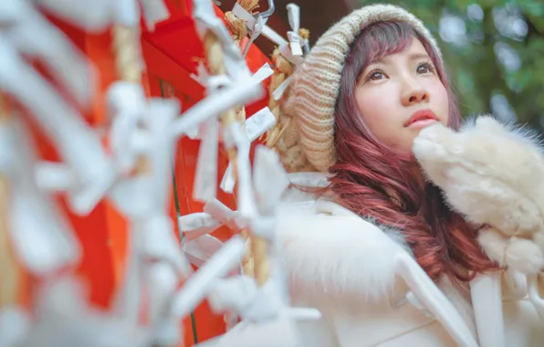 Look, mood, Asian, mittens, mittens