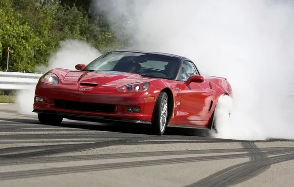 Smoke, Corvette, Chevrolet, cars, ZR1, Chevrolet, start, cars