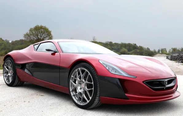 The concept, supercar, the front, Concept One, Rimac, electric car