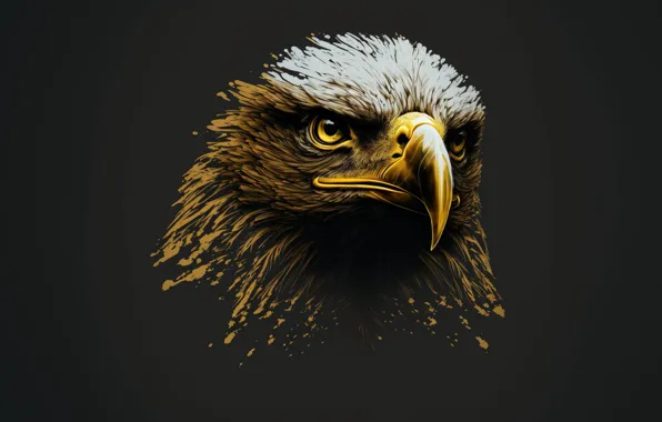 Picture minimalism, bird, eagle, digital art, beak