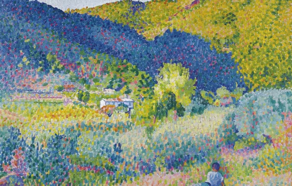 Picture picture, Henri Edmond Cross, pointillism, Henri Cross, Landscape with Mountains
