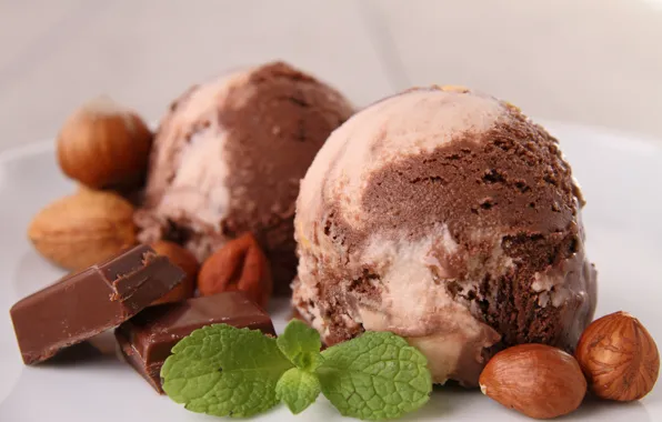 Picture chocolate, ice cream, nuts, dessert, sweet, chocolate, sweet, dessert