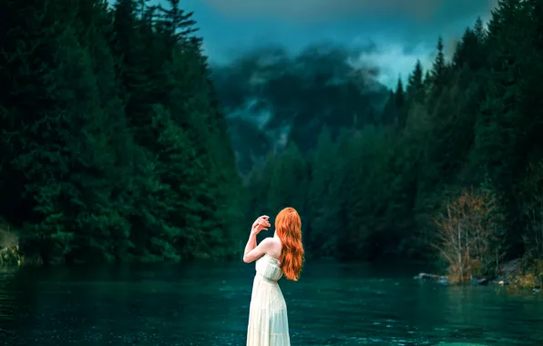 Forest, girl, river, Lizzy Gadd, A Light in the Darkness