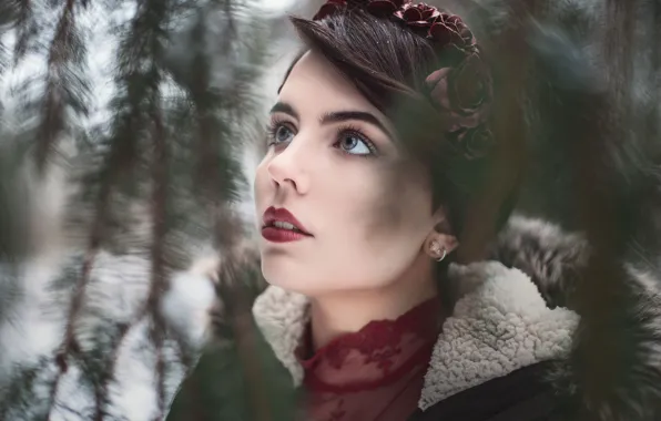 Girl, portrait, makeup, brunette