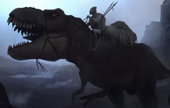Dinosaur, Art, Rider, The Journey, Tyrannosaurus, Joseph Diaz
