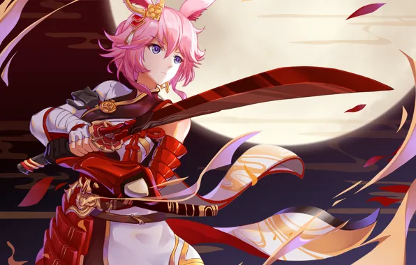 Girl, warrior, fantasy, ears, Honkai Impact 3rd