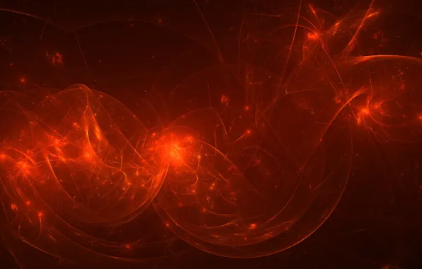 Space, nebula, abstraction, red