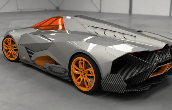 Picture Concept, Auto, Lamborghini, View, The concept, Top, Orange, Car
