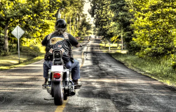 Road, motorcycle, biker