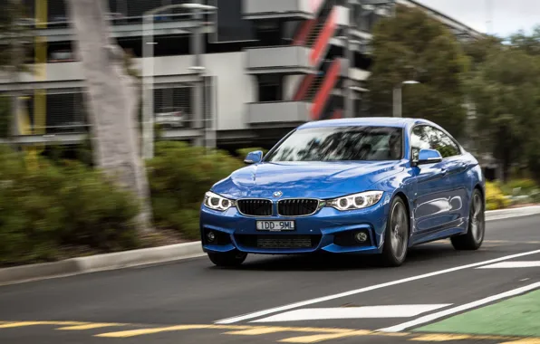 Road, blue, BMW, BMW, car, 435i, Sport Package, Gran Coupe M
