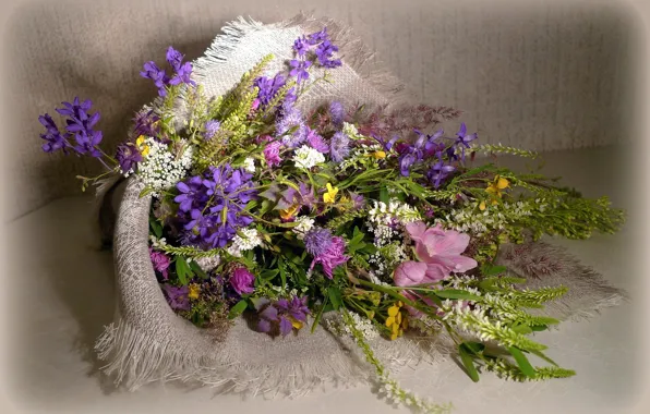Background, bouquet, wildflowers