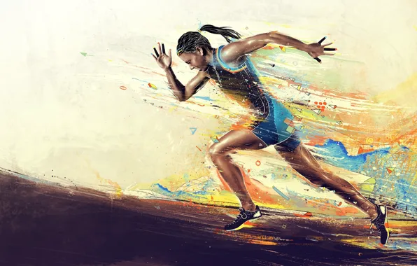 Color, Girl, Sport, Girl, Running, Color, Desire, Sport