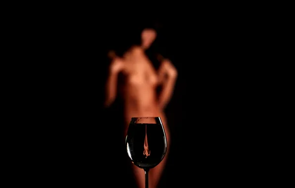 Girl, reflection, glass, focus, sharpness