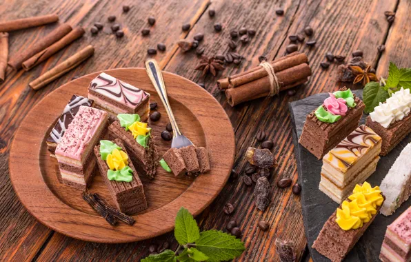 Picture coffee, food, grain, plate, cake, cinnamon, sweet