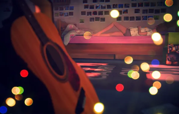 Guitar, Morning, Bed, Sleep, Max, Life is Strange, Dorm