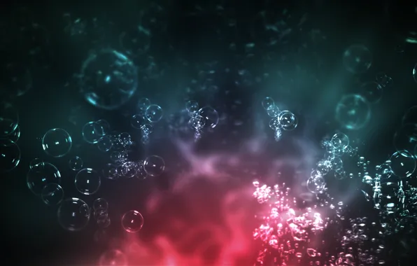 Picture light, bubbles, under water