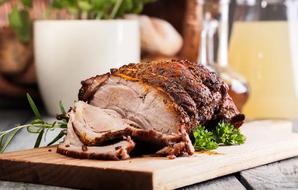 Picture rustic, snack, shoulder, roast, recipe, roasted, pork, rosemary