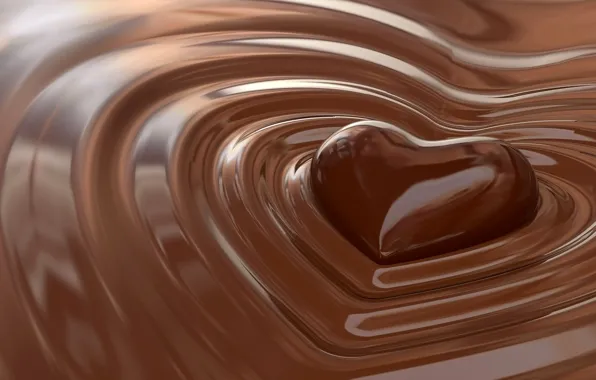 Wave, heart, chocolate
