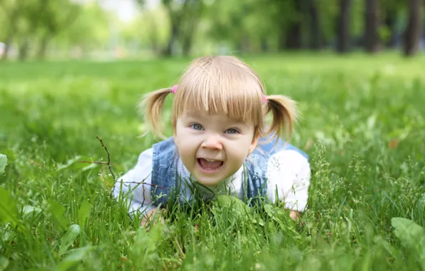 Picture grass, happiness, children, childhood, Park, child, grass, park