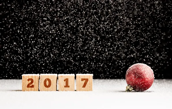 Picture snow, ball, ball, New Year, new year, happy, snow, bokeh