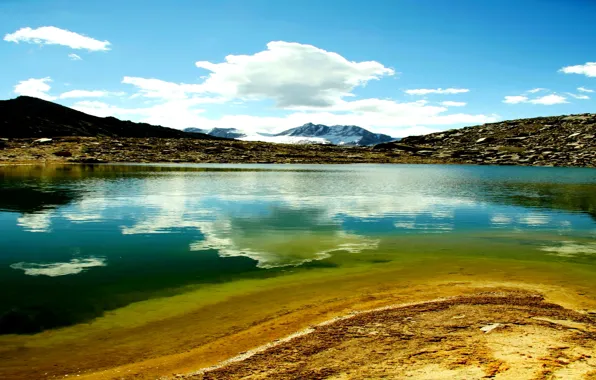Picture the sky, mountains, nature, lake
