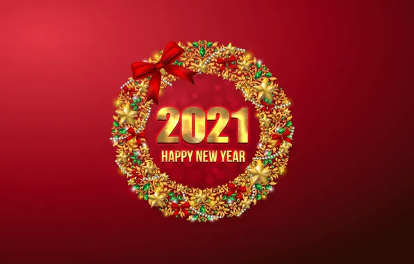 Red, background, holiday, patterns, Christmas, figures, New year, bow