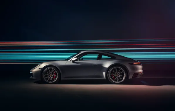 911, Porsche, side view, Carrera 4S, 2019