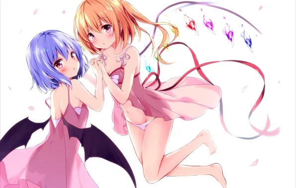 Girls, remilia scarlet, Touhou, flandre scarlet, hyurasan