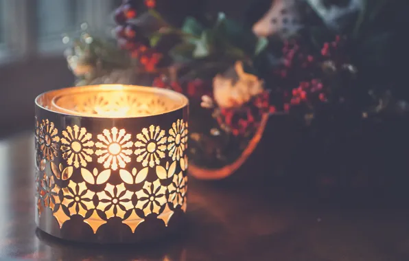 Picture light, pattern, candle