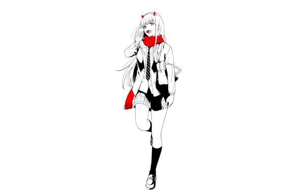 Girl, minimalism, anime, art, candy, 002, Darling In The Frankxx, Cute in France