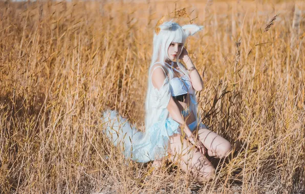 Beautiful, Asian, Model, Woman, Summer, Pretty, White Hair, Sunny