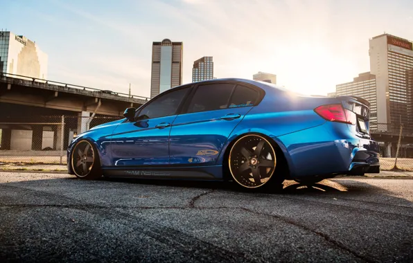 Picture BMW, blue, 335i, stance, f30