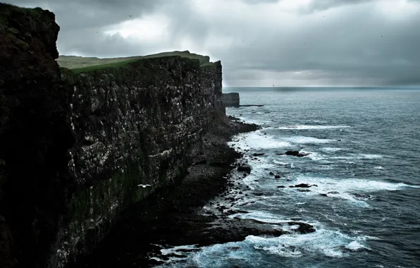 Picture sea, rocks, Iceland