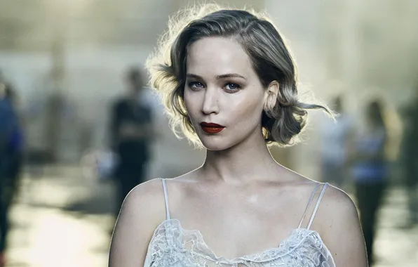 Look, portrait, actress, blonde, beauty, white dress, photoshoot, bokeh