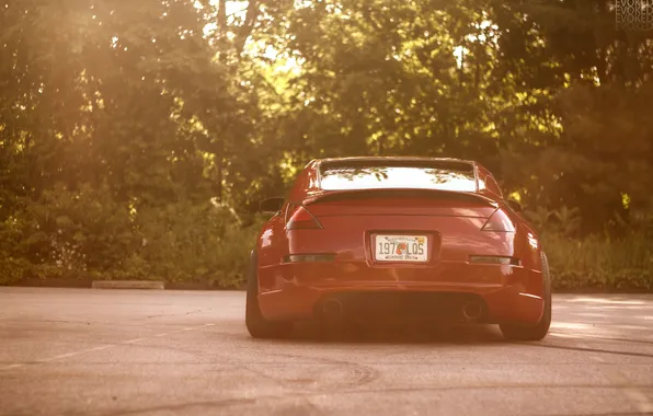 Nissan, red, Nissan, 350z, Tuning, Stance