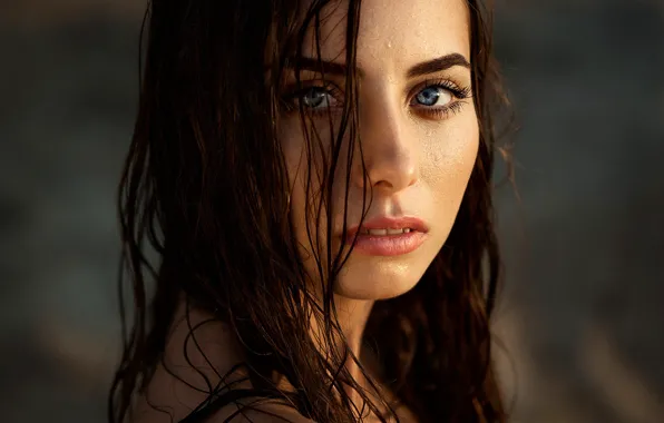Picture look, the sun, face, model, portrait, wet, makeup, hairstyle