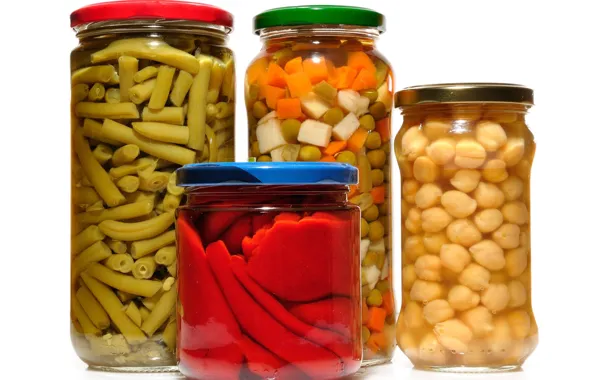 Peas, white background, pepper, banks, still life, vegetables, salad, pickles